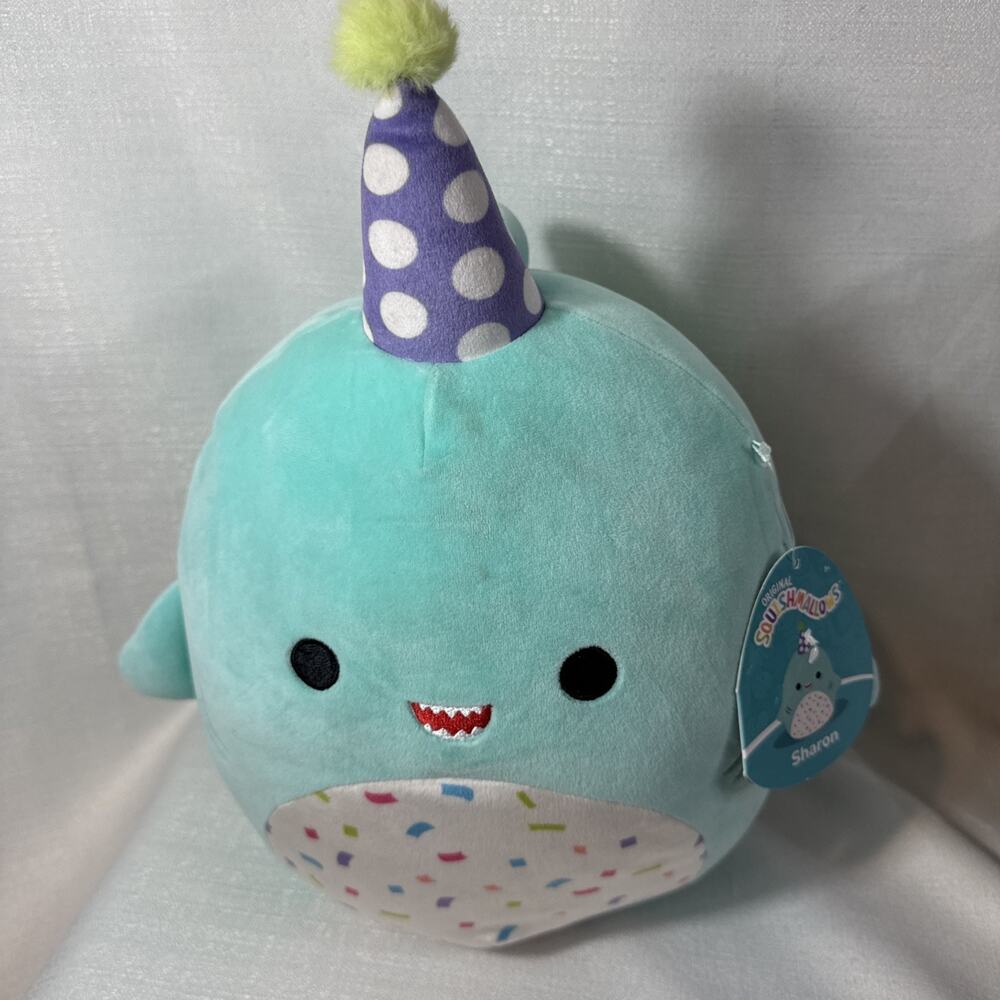 Squishmallows 10" Sharon the Shark with Birthday Hat NWT